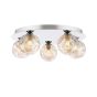Foley 5 Light Flush Polished Chrome With Closed Organic Amber Glass