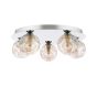Foley 5 Light Flush Polished Chrome With Closed Organic Amber Glass