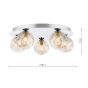 Foley 5 Light Flush Polished Chrome With Closed Organic Amber Glass