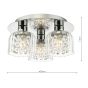 Forseti 3 Light Bathroom Flush Light Polished Chrome and Glass IP44
