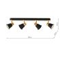 Fry 4 Light Bar Spotlight Black & Rose Gold