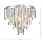 Fuentes 5 Light Flush Polished Chrome and Crystal