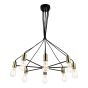 Gabriel 8 Light Pendant Satin Black Antique Gold 