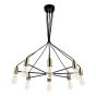 Gabriel 8 Light Pendant Satin Black Antique Gold 