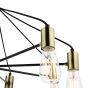 Gabriel 8 Light Pendant Satin Black Antique Gold 