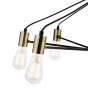 Gabriel 8 Light Pendant Satin Black Antique Gold 