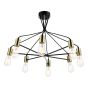 Gabriel 8 Light Pendant Satin Black Antique Gold 