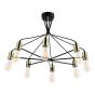 Gabriel 8 Light Pendant Satin Black Antique Gold 