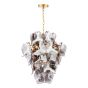 Genoa 8 Light Pendant Natural Brass and Smoked Glass