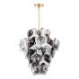 Genoa 8 Light Pendant Natural Brass and Smoked Glass
