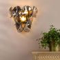 Genoa 3 Light Wall Light Natural Brass and Smoked Glass