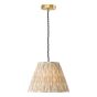 George 1 Light E27 Suspension Natural Brass