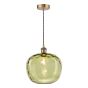 George Pendant Antique Bronze with Green Dimple Glass