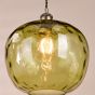 George Pendant Antique Bronze with Green Dimple Glass