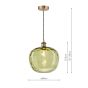 George Pendant Antique Bronze with Green Dimple Glass