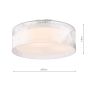 Geryon 3 Light Bathroom Ceiling Light Polished Chrome and Ribbed Glass IP44