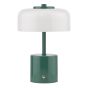 Gidget Rechargeable Table Lamp Green and Opal Glass LED