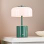 Gidget Rechargeable Table Lamp Green and Opal Glass LED