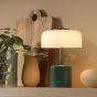 Gidget Rechargeable Table Lamp Green and Opal Glass LED