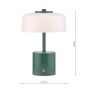 Gidget Rechargeable Table Lamp Green and Opal Glass LED