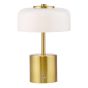 Gidget Rechargeable Table Lamp Natural Brass and Opal Glass LED