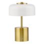 Gidget Rechargeable Table Lamp Natural Brass and Opal Glass LED