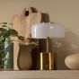 Gidget Rechargeable Table Lamp Natural Brass and Opal Glass LED
