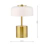 Gidget Rechargeable Table Lamp Natural Brass and Opal Glass LED