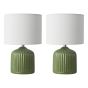 Gigi Twin Pack Table Lamp Green With Shade