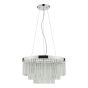 Giovana 5 Light Pendant Glass and Polished Chrome