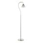 Glynis Floor Lamp Polished Nickel and Smoked Ribbed Glass