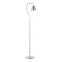 Glynis Floor Lamp Polished Nickel and Smoked Ribbed Glass