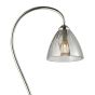 Glynis Floor Lamp Polished Nickel and Smoked Ribbed Glass