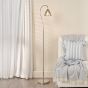 Glynis Floor Lamp Polished Nickel and Smoked Ribbed Glass