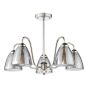 Glynis 5 Light Semi-Flush Polished Nickel and Smoked Ribbed Glass