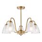 Glynis 5 Light Semi-Flush Antique Bronze and Ribbed Glass