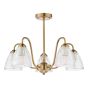 Glynis 5 Light Semi-Flush Antique Bronze and Ribbed Glass