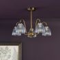 Glynis 5 Light Semi-Flush Antique Bronze and Ribbed Glass