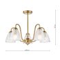 Glynis 5 Light Semi-Flush Antique Bronze and Ribbed Glass