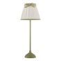 Grace Table Lamp Matt Green With Pleated Shade and Green Trim