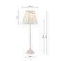 Grace Table Lamp Matt Cream With Pleated Shade
