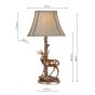 Gulliver Deer Table Lamp in Aged Brass With Shade