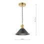 Hadano Pendant Natural Brass With Antique Pewter Shade