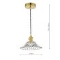 Hadano Pendant Natural Brass With Flared Glass Shade