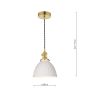 Hadano Pendant Natural Brass & Ceramic Domed Shade