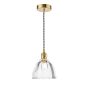 Hadano Pendant Natural Brass and Scalloped Bell Glass