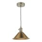 Hadano Pendant Antique Chrome With Aged Brass Shade