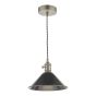 Hadano Pendant Antique Chrome With Antique Pewter Shade