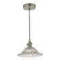 Hadano Pendant Antique Chrome With Flared Glass Shade