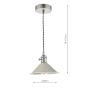 Hadano 1 Light Pendant Antique Chrome With Cashmere Shade